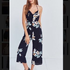 Backless Floral Jumpsuit